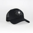 Load image into Gallery viewer, Halesite Habanero Embroidered Six Panel retro Trucker Hat, Black, Adjustable Snapback