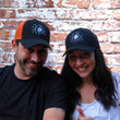 Load image into Gallery viewer, Halesite Habanero Embroidered Six Panel retro Trucker Hat, Black, Adjustable Snapback