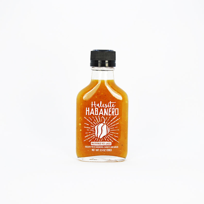 THE MINI Halesite Habanero Unstrained Hot Sauce, 3.5 oz Pocket-Flask Bottle