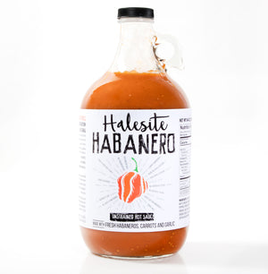 JUG-O-Halesite Habanero Unstrained Hot Sauce, 64 oz Growler Bottle