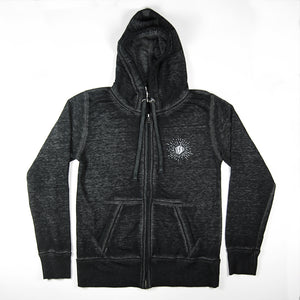 Halesite Habanero Vintage Zen Zip-up Hooded Sweatshirt, Twisted Black