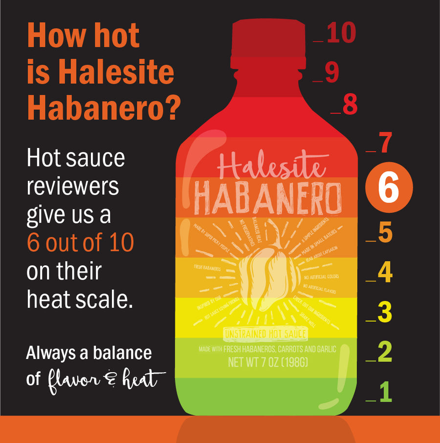 Halesite Habanero Unstrained Hot Sauce, 7 oz Flask Bottle