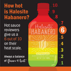 Custom Label, Halesite Habanero Unstrained Hot Sauce, 7 oz Flask Bottle